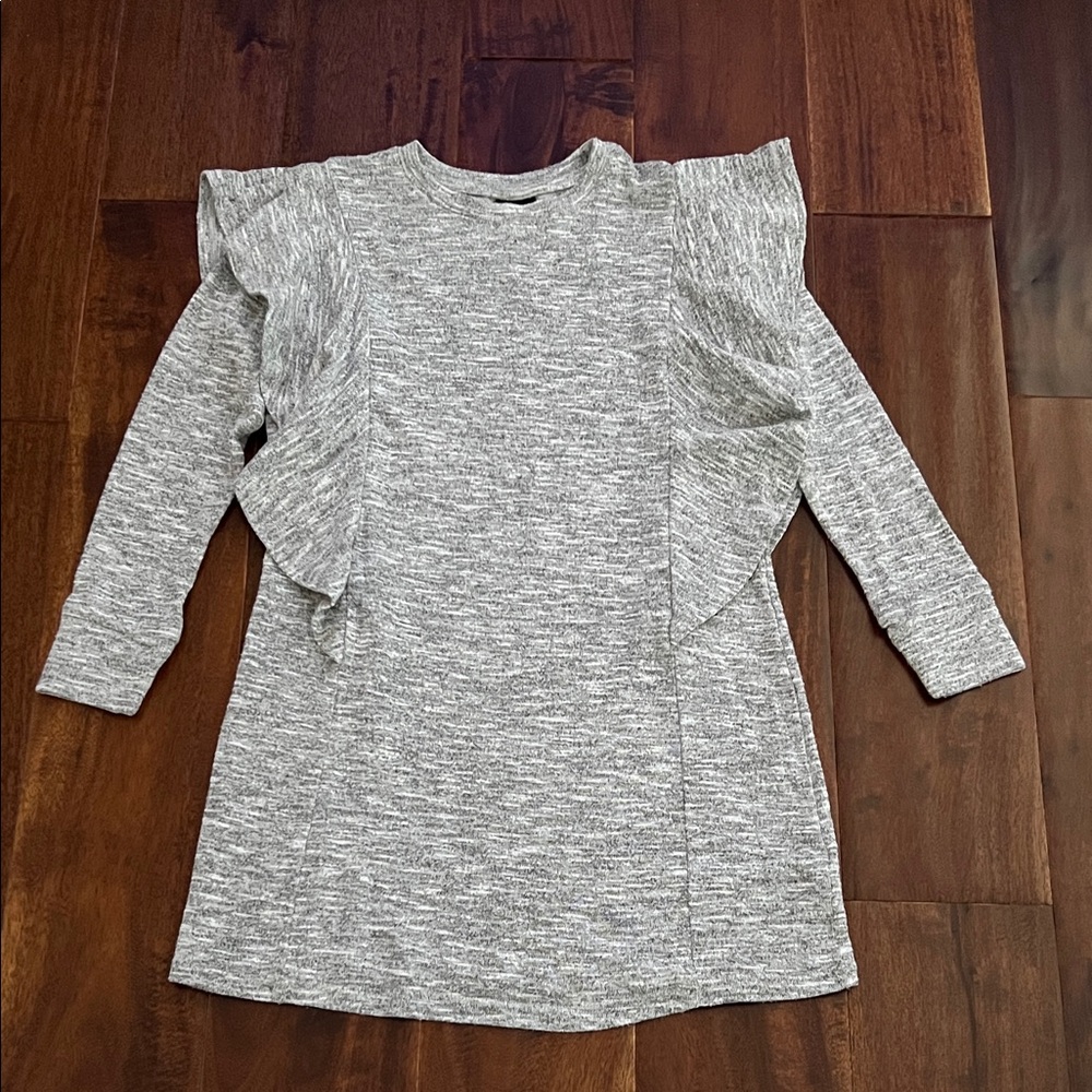Art Class Gray Ruffle Long Sleeve Dress Girls